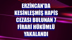 Erzincan'da kesinleşmiş hapis cezası bulunan 7 firari hükümlü yakalandı