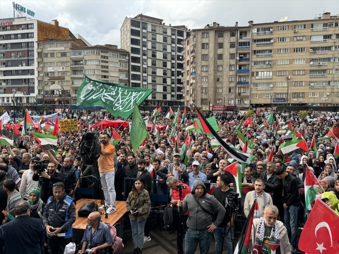 Mitingi Gazze ve Büyük - yapıldı ELAZIĞ Yürüyüşü 8