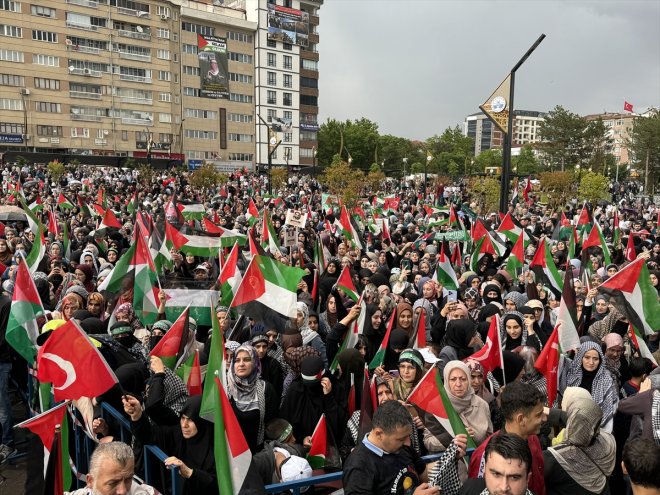 Büyük ELAZIĞ - Gazze yapıldı Mitingi Yürüyüşü ve 9