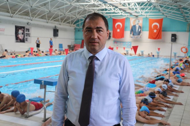 karşı eğitiliyor spora bilmeyen boğulma yüzme çocuklar Ağrı