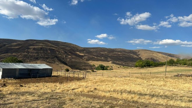 Elazığ'da otluk alanda çıkan yangına ekipler müdahale ediyor