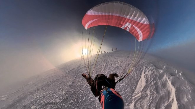 after Nature climbing peak down to highest parachutes enthusiast Agri, Türkiye