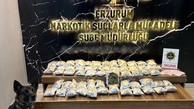 Erzurum'da 6 kilo 975 gram uyuşturucu ele geçirildi, 1 zanlı tutuklandı