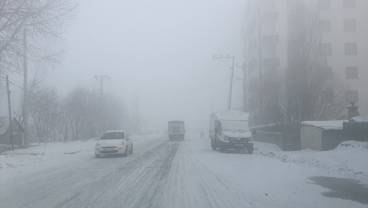 Kars ile Ardahan'da kar ve sis etkili oldu