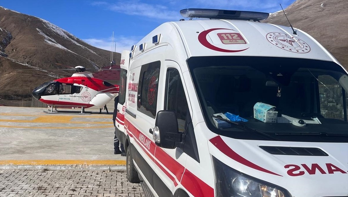 Van'da ambulans helikopter hamile kadın için havalandı